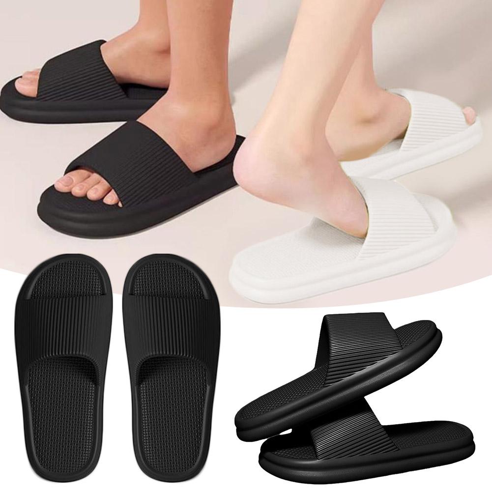 Size 38-41 Men Slippers Summer Solid Color Flat Sole Home Slippers For Women Man Coupple Bath Beach Slides Shoes