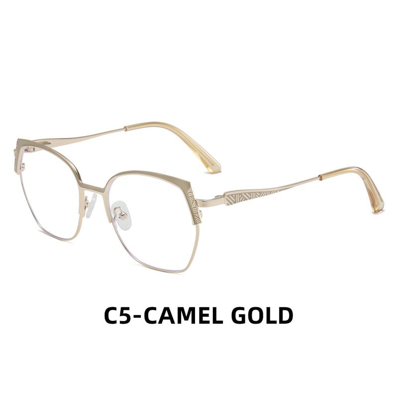 Fashion Brand Design Eyebrows Alloy Frame Photochromic Amblyopia Anti Blue Ray Women Sunglasses Hyperopia Prescription Glasses