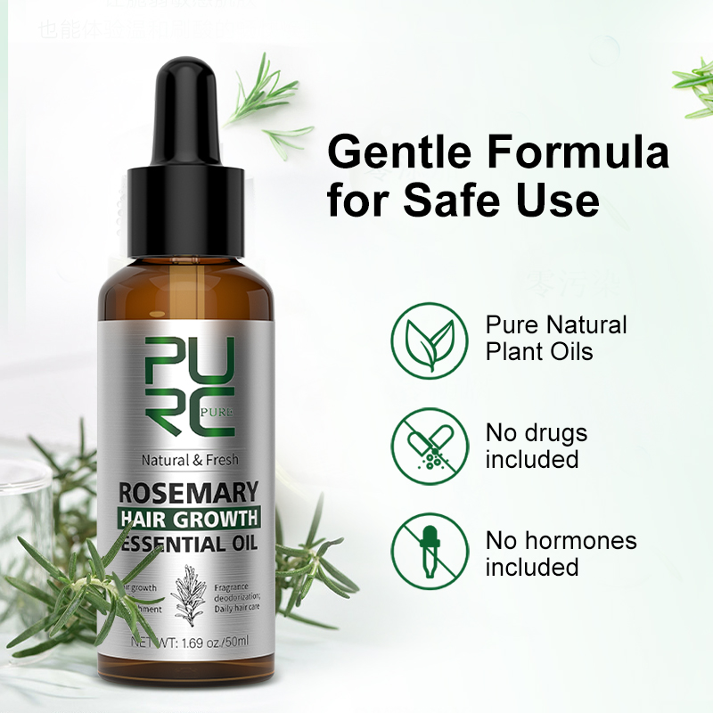 PURC Rosemary Oil Hair Loss Treatment Ginger Hair Growth Products for Men Women Smoothing Anti-Frizz Hair Care