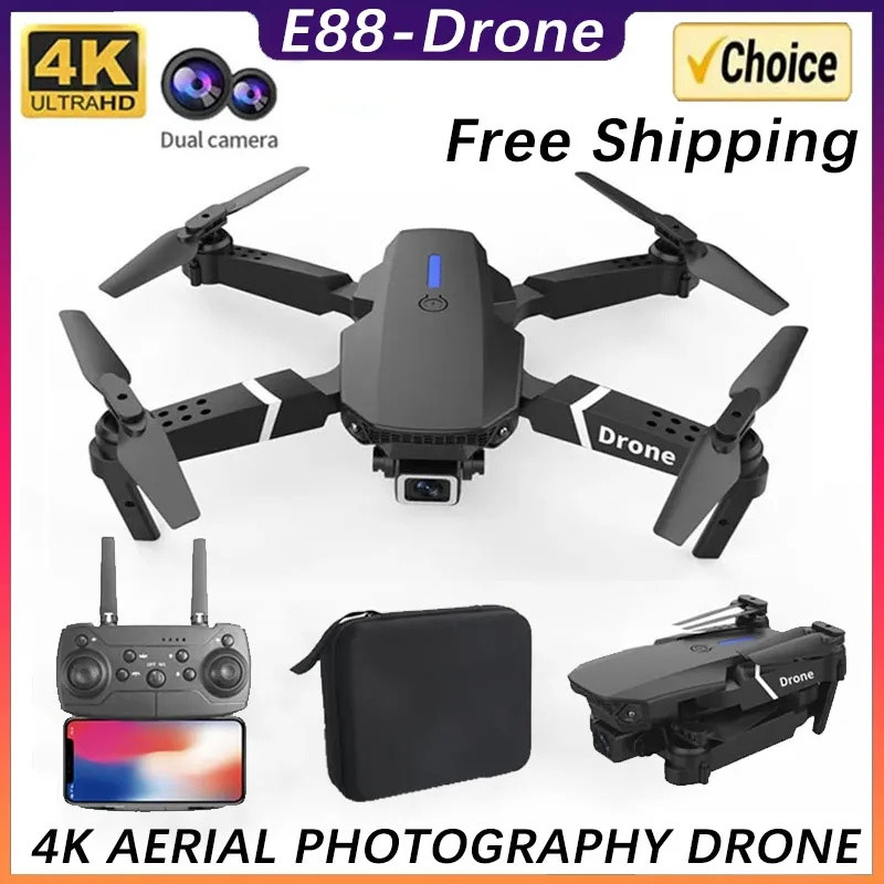 RC Drone New E88Pro 4K Professinal With 1080P Wide Angle Dual HD Camera Foldable RC Helicopter WIFI FPV Height Hold Apron Sell