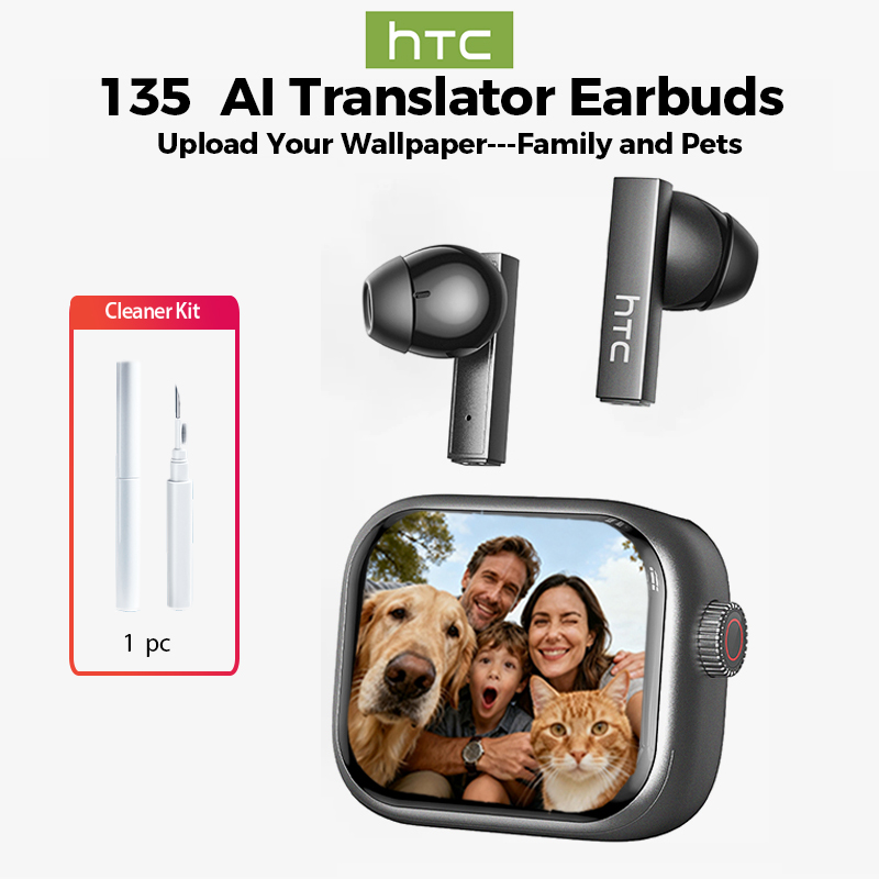 【Custom Wallpaper】HTC NE40 Earphones Bluetooth V6 TWS Sports AI Translator Earbud Noise Reduction Wireless Headphones With Mic