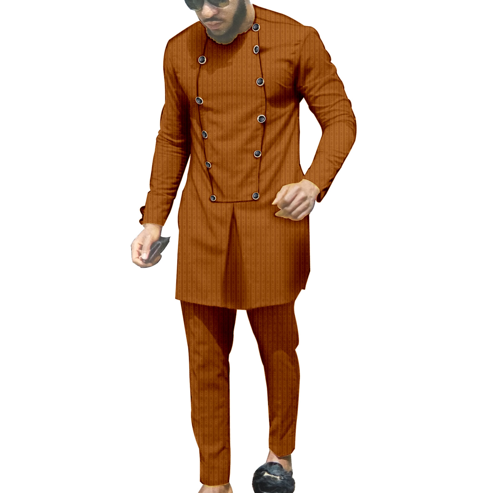 2025 African 2 Piece Set for Men Printed Blazer and Pants Dashiki Outwear Ankara Coats Wax Outfits Pockets Dress Suit S2016024