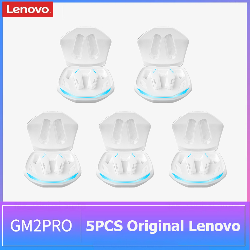 5PCS Original Lenovo GM2 Pro  TWS Wireless Headphones Sliding Cover Gaming Earphone Bluetooth 5.3 Sport Earbuds Music Headsets