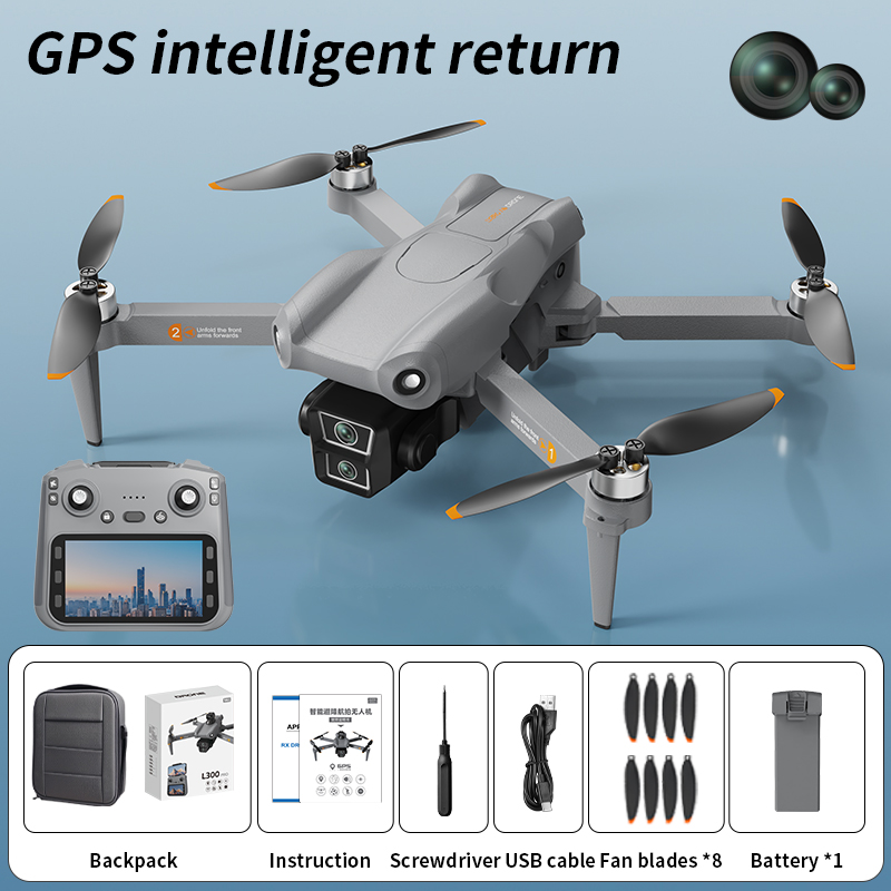 Professional L300 MAX 4K HD drone with large color screen, 5G GPS, WiFi, FPV, brushless camera, RC quadcopter, toy drone, 3KM
