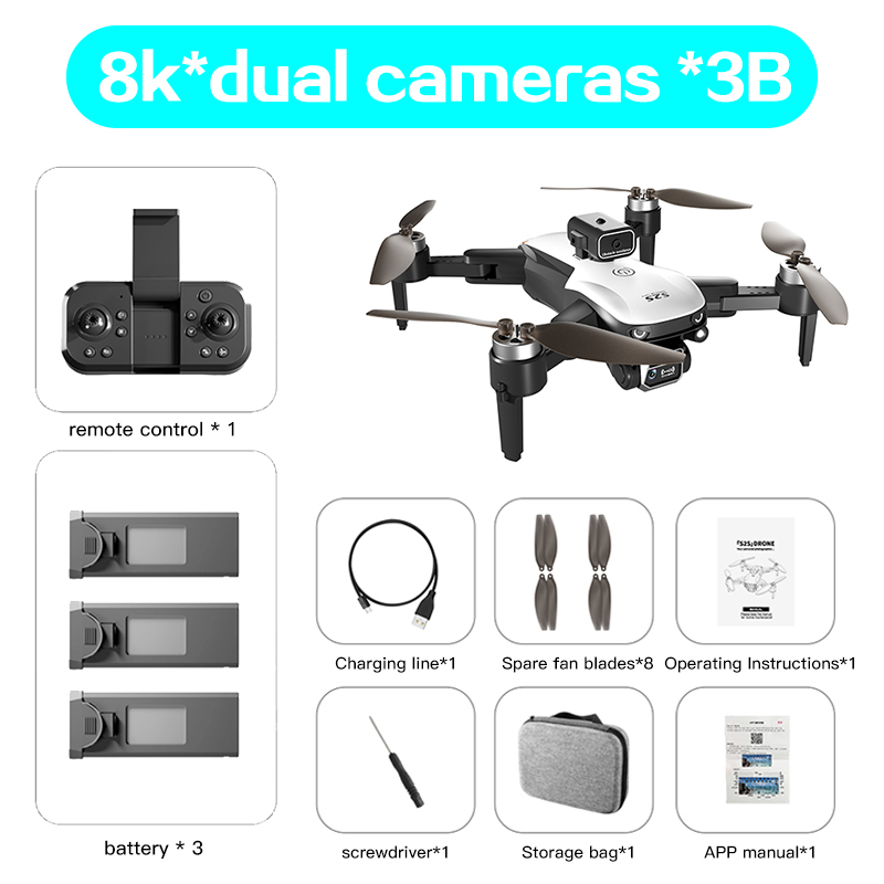 Xiaomi Mijia S2S Drone 8K HD Dual Camera Brushless Motor Obstacle Avoidance Aerial Photography RC Helicopter Foldable Quadcopter