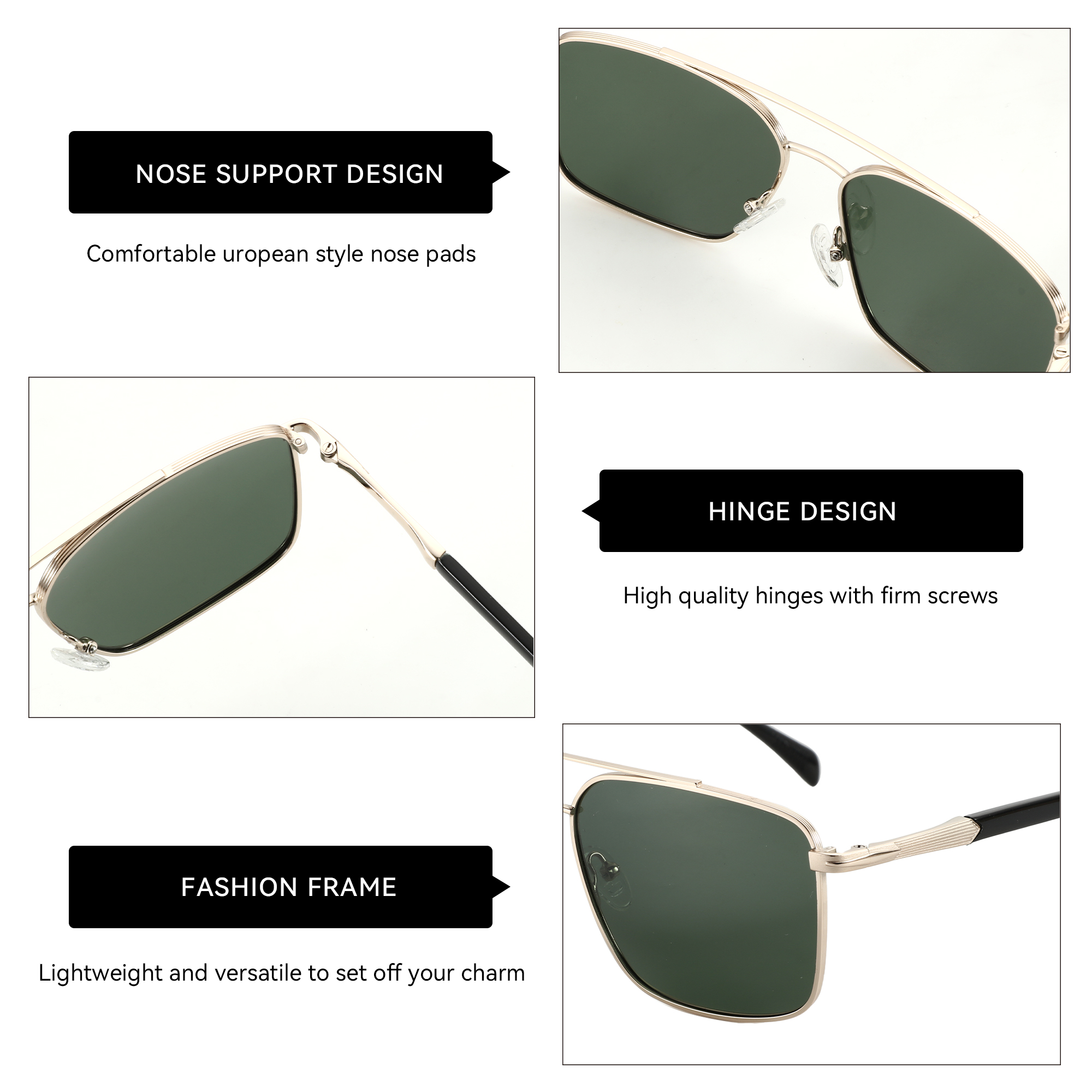 BLUEMOKY L Size Fashion Metal Aviator Prescription Sunglasses Men Progressive UV400 Polarized Myopia Sunglasses Man