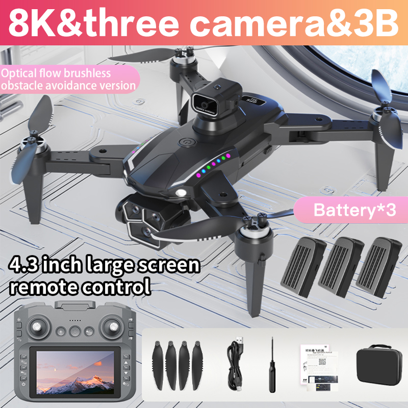 Xiaomi Mijia S12 Drone 4K HD Camera three Cameras 8K Professional Brushless Motor inch large screen remote control Quadcopter RC
