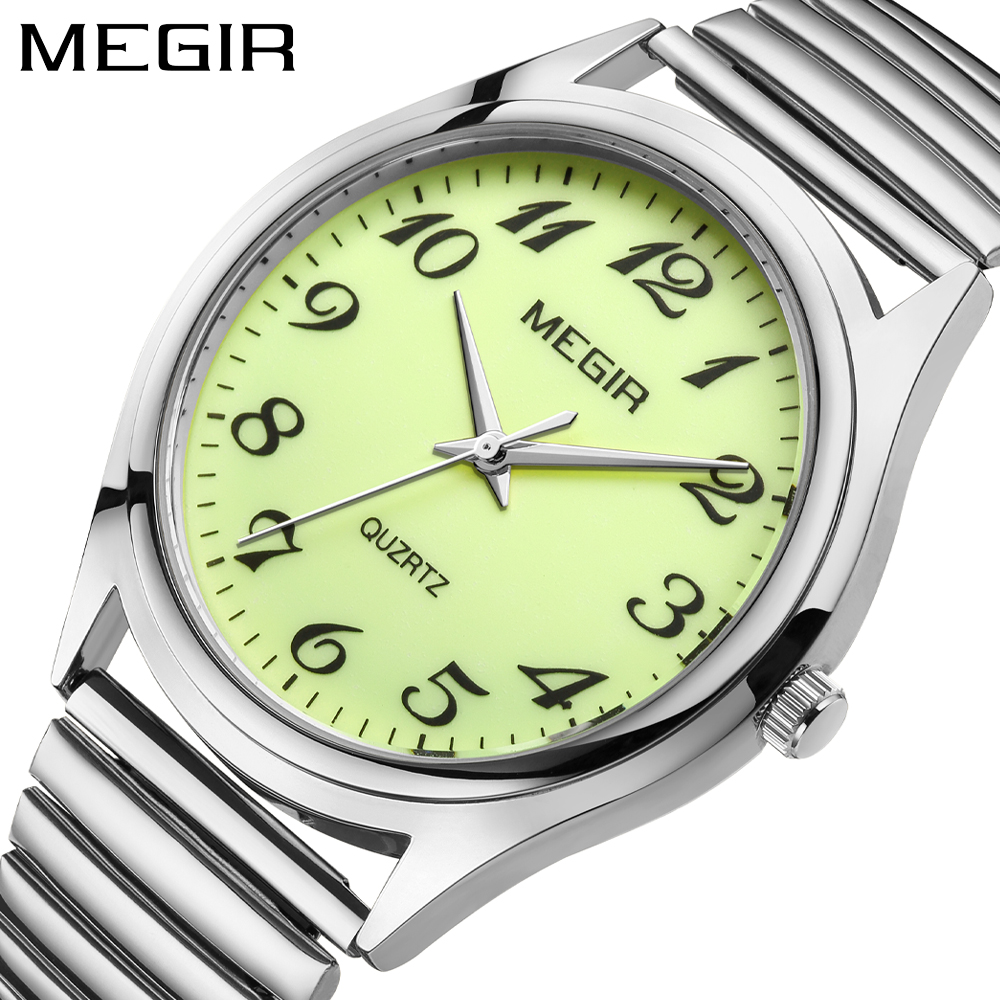 MEGIR Luxury Couple Watch for Men Women High Quality Quartz Watches Stainless Steel Waterproof Wristwatches Valentine's Day Gift