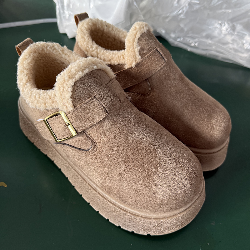 Autumn Winter Thick Sole Plush Snow Boots Women Comfy Warm Fleece Lining Ankle Boots Woman Anti Slip Platform Cotton Shoes Mujer