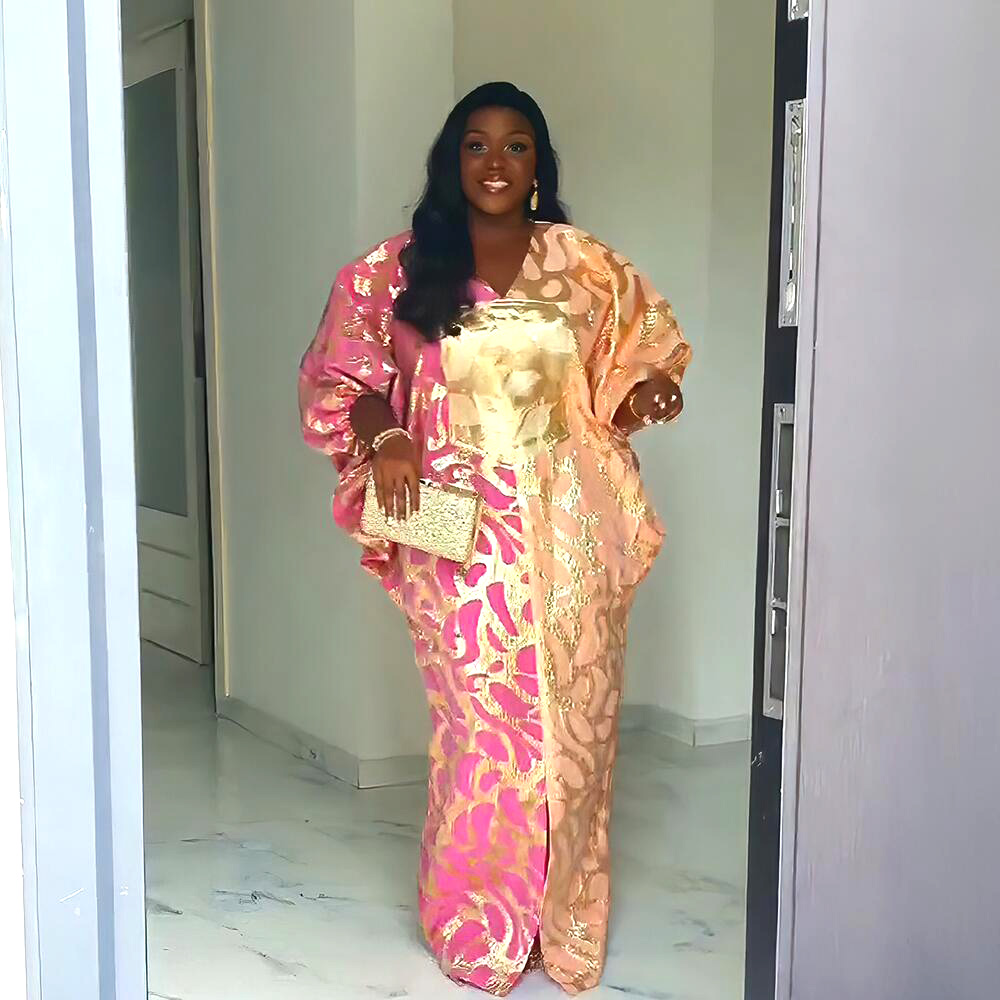 Brand New african dresses for woman Plus Size turkey dresses for women luxury Jacquard fabric church clothes for woman