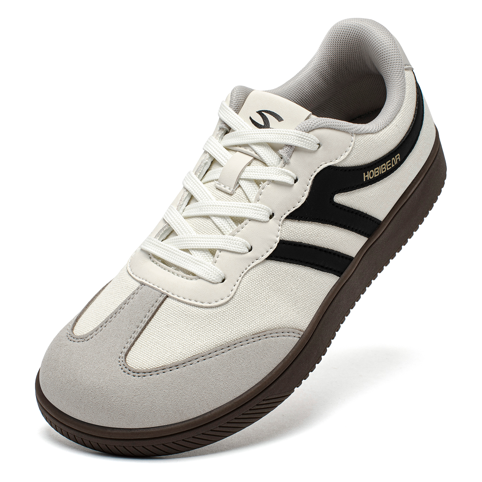 HOBIBEAR Wide Toe Barefoot Shoes Mens Womens Minimalist Fabric Sneaker Lace Up Casual Walking Shoes