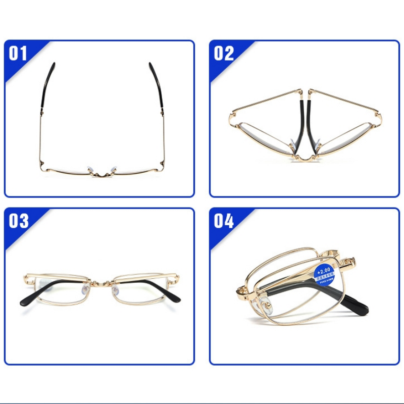 Anti-blue Light Reading Glasses Men Women Fashion Foldable Presbyopia Optical Eyeglasses +1.0 To +4.0