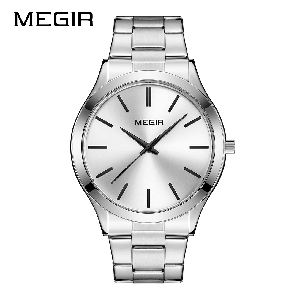 MEGIR Business Luxury Men's Watches Stainless Steel Luminous Waterproof Man Wristwatch Fashion Casual Men Quartz Watch Reloj