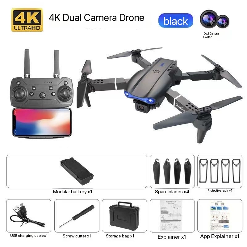 E99 Drone Quadcopter Remote Control Handle Four Axis Aircraft HD 6K Photography UAV Altitude Fixation Helicopter Toys