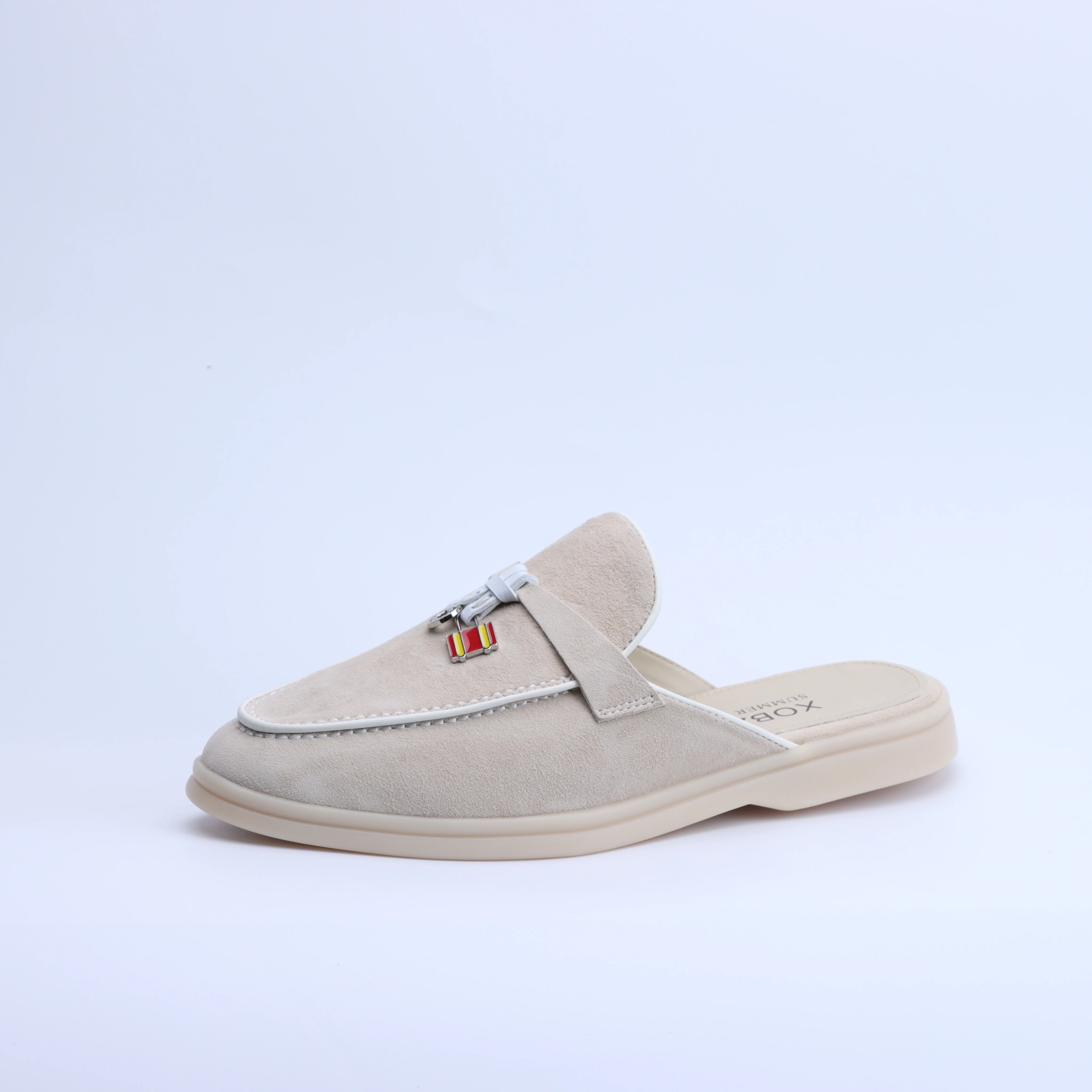 No Logo-Luxury Designer Tassel Suede Leather Loafers for Women 2025 Slip On Slippers Flat Shoes Work Walking Shoes High Quality