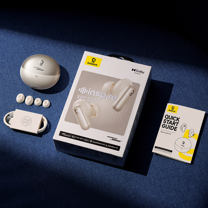 Baseus Inspire XP1 -50dB Adaptive ANC Wireless Earbuds Bluetooth 6.1 Dolby Audio 6 Mic ENC Wireless Earphones bud Sound by Bose