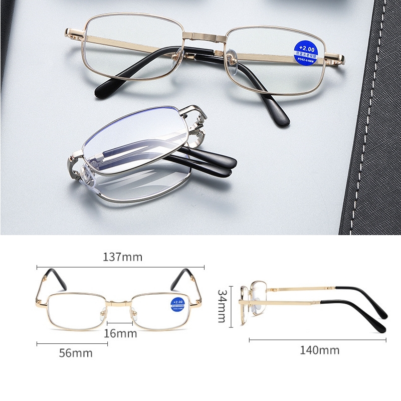 Anti-blue Light Reading Glasses Men Women Fashion Foldable Presbyopia Optical Eyeglasses +1.0 To +4.0