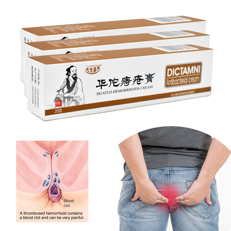 20g Huatuo Hemorrhoids Ointment Chinese Cream Powerful Internal Hemorrhoids Piles External Anal Fissure Medical Plaster Patch