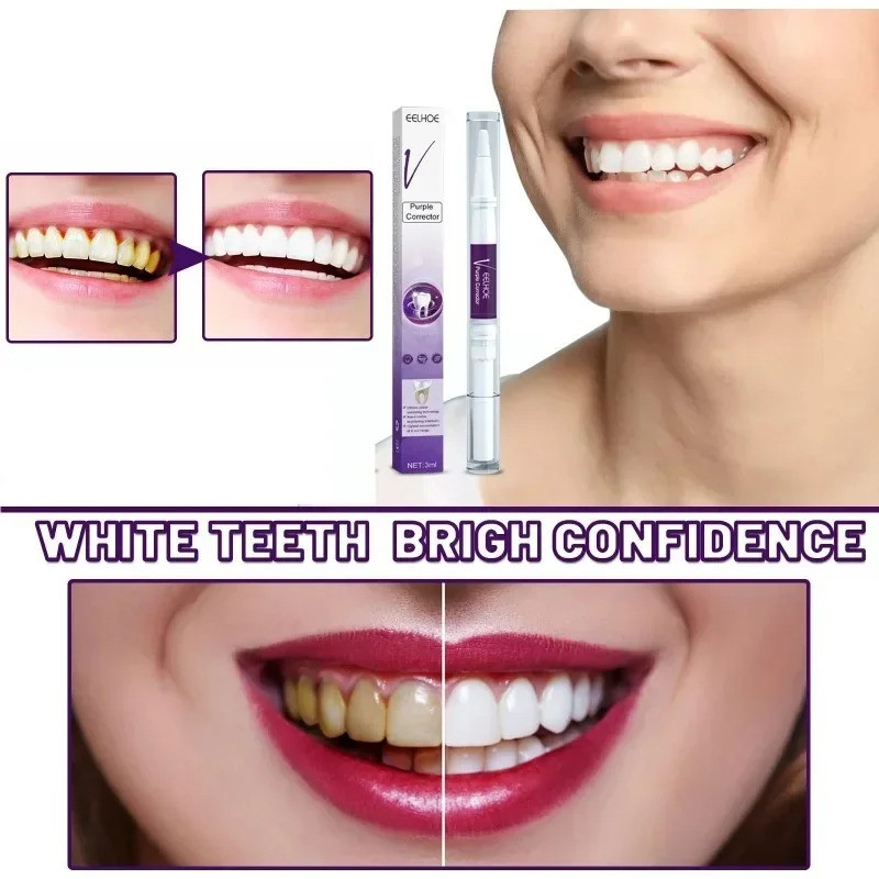 Teeth Whitening Toothpaste V34 Colour Smile Kit Mousse Purple Professional Dental Bleaching Remove Yellow Stains Fresh Breath