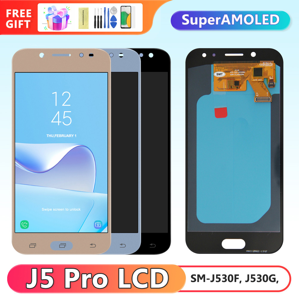 Super AMOLED J530 Display Screen, for Samsung Galaxy J5 2017 J530 J530F J530Y Lcd Display Digital Touch Screen Replacement