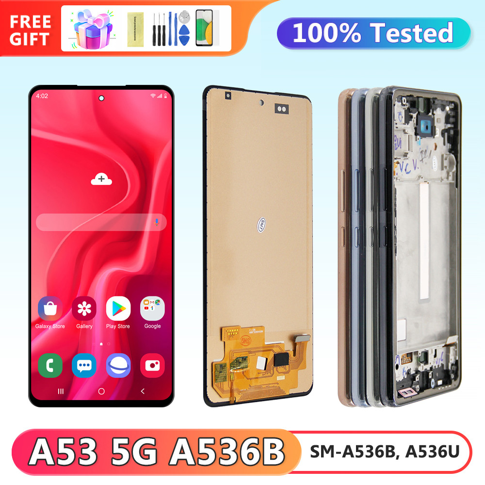 tft A53 5G Display Screen, for Samsung Galaxy A53 5G A536 A536B A536U Lcd Display Digital Touch Screen with Frame Replacement