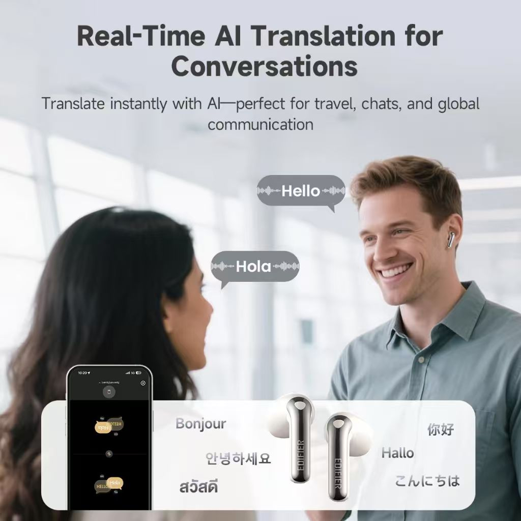 Edifier Evobuds True Wireless Earbuds Bluetooth Earphone with AI Voice Translation Noise Cancelling Bluetooth 6.1 Hi-Res IP54