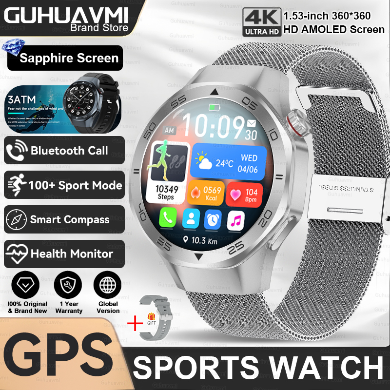 2025 New Watch 5 Pro High-end GPS Smartwatches Sapphire Glass Screen Build-in GPS Compass Men 3ATM Waterproof Sports Smart Watch