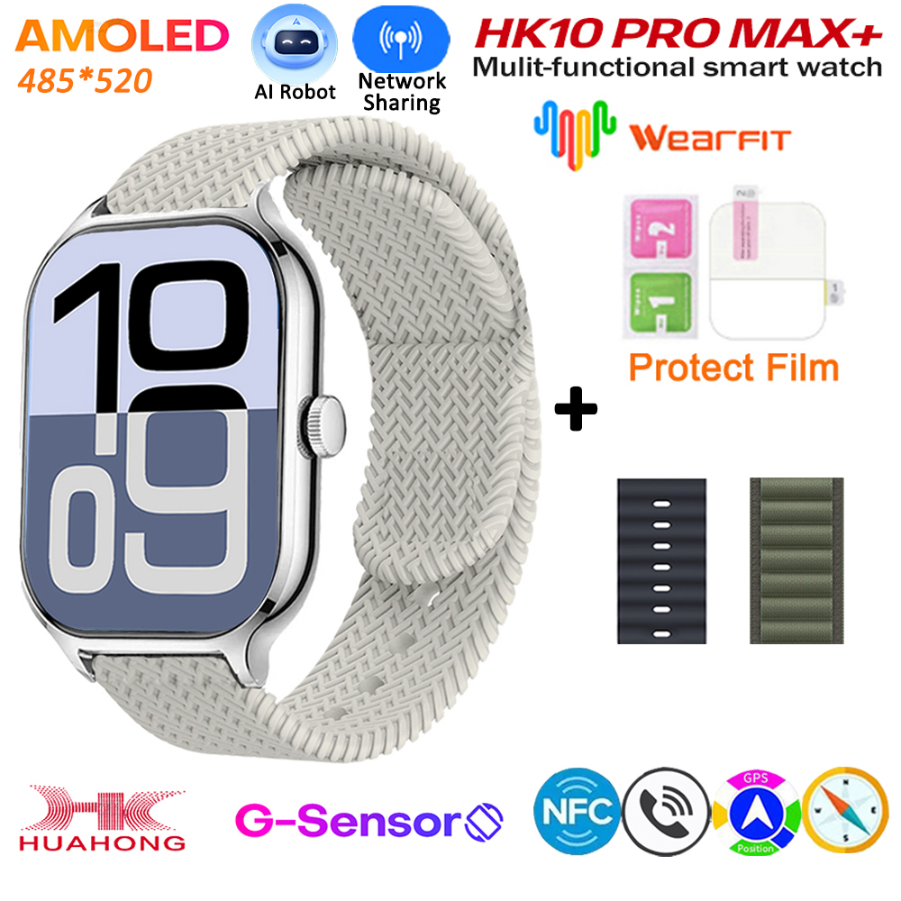 2025 HK10 Pro Max Plus GEN2 SmartWatch Original Series 10 AI ROBOT AMOLED NFC Compass GPS 4GB Local Album Music Network Watch