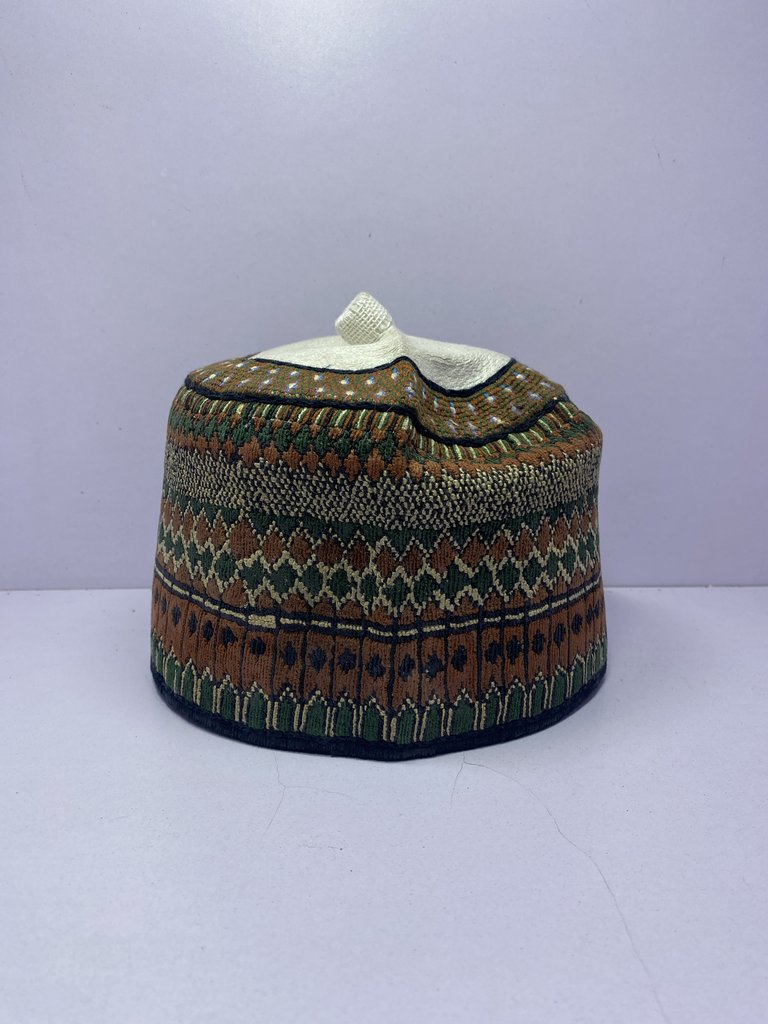 Army Stripped – Hausa/Fulani Cap, Kufi, Handwoven Cap, Zawa