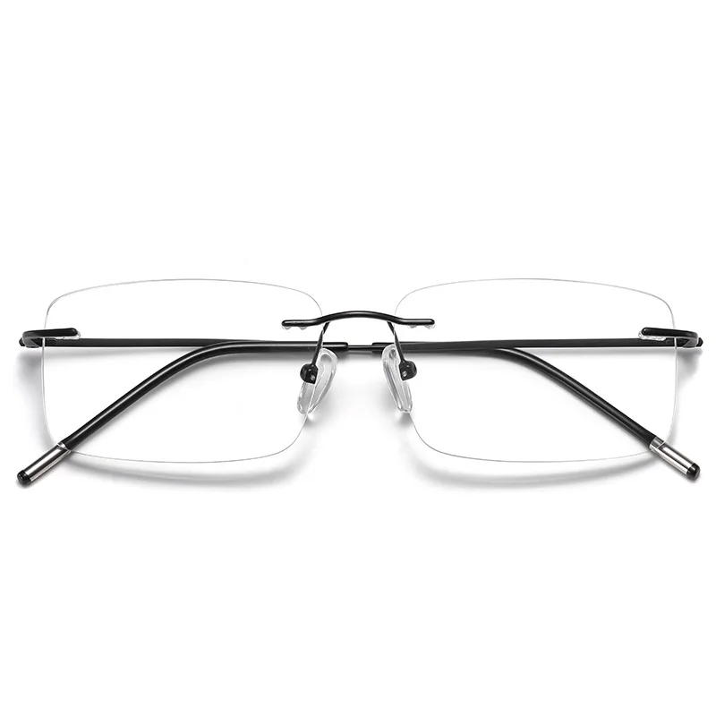 Business  Anti-blue Progressive Multifocal Reading Glasses Women Frameless Elderly Eyewear Men Protable Presbyopic Glasses