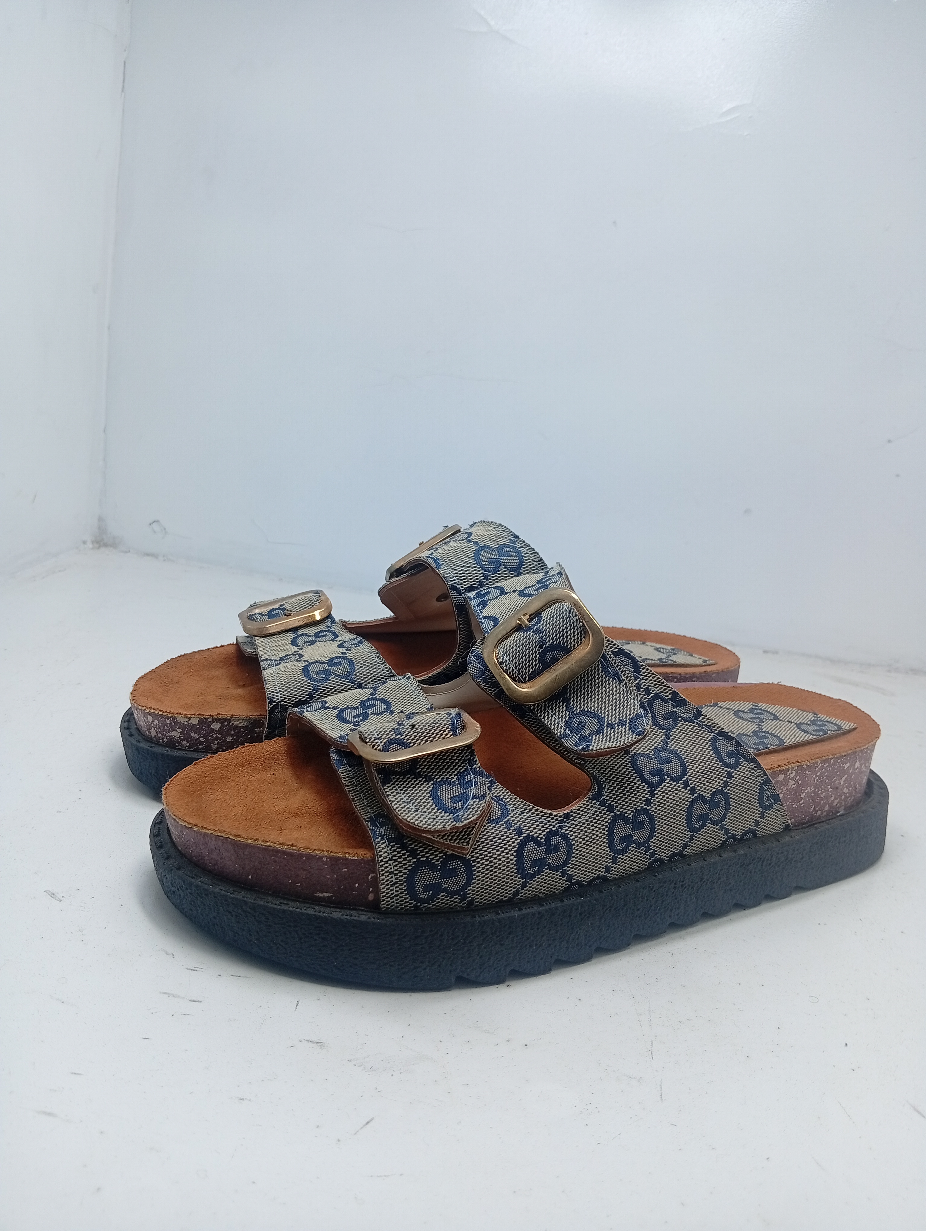 Gucci-Style Monogram Men's Sandals