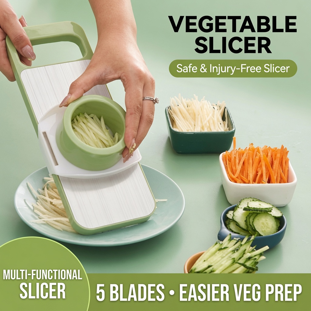 Multifunctional Vegetable Slicer with 9 Blades - Kitchen Dicer & Shredder