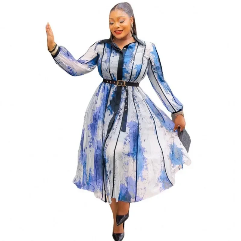 Customized Customized New African Dresses For Women Vetement Femme Dashiki Print Africa Shirt Dress African Clothes Dashiki Anka