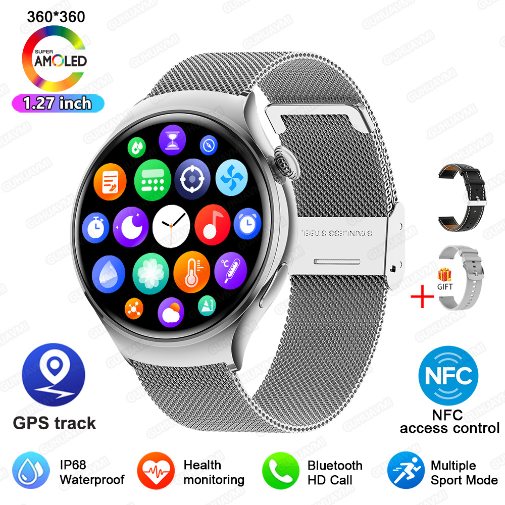 2025 New Lady Fashion Smart Watch women AMOLED HD Screen GPS Heart Rate Bluetooth Call Waterproof Outdoor SmartWatch For Xiaomi