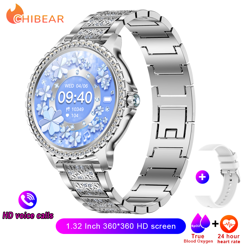 2025 New Fashion Women Smart Watch AMOLED HD Screen Sports Watch Health Heart Rate Voice Call Smart Watch For Android IOS