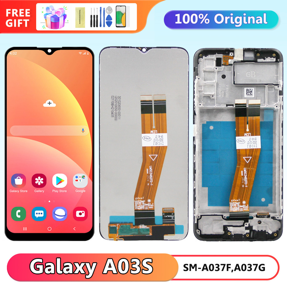 A03S Screen Replacement, for Samsung Galaxy A03s A037 A037F A037F/DS Lcd Display Digital Touch Screen with Frame Assembly
