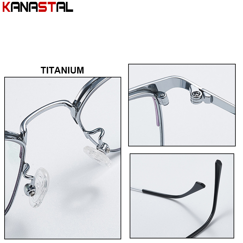 Men Prescription Glasses Optics Lenses  Reading Glasses Women Blue Light Blocking Myopia Eyewear Metal Titanium Eyeglasses Frame