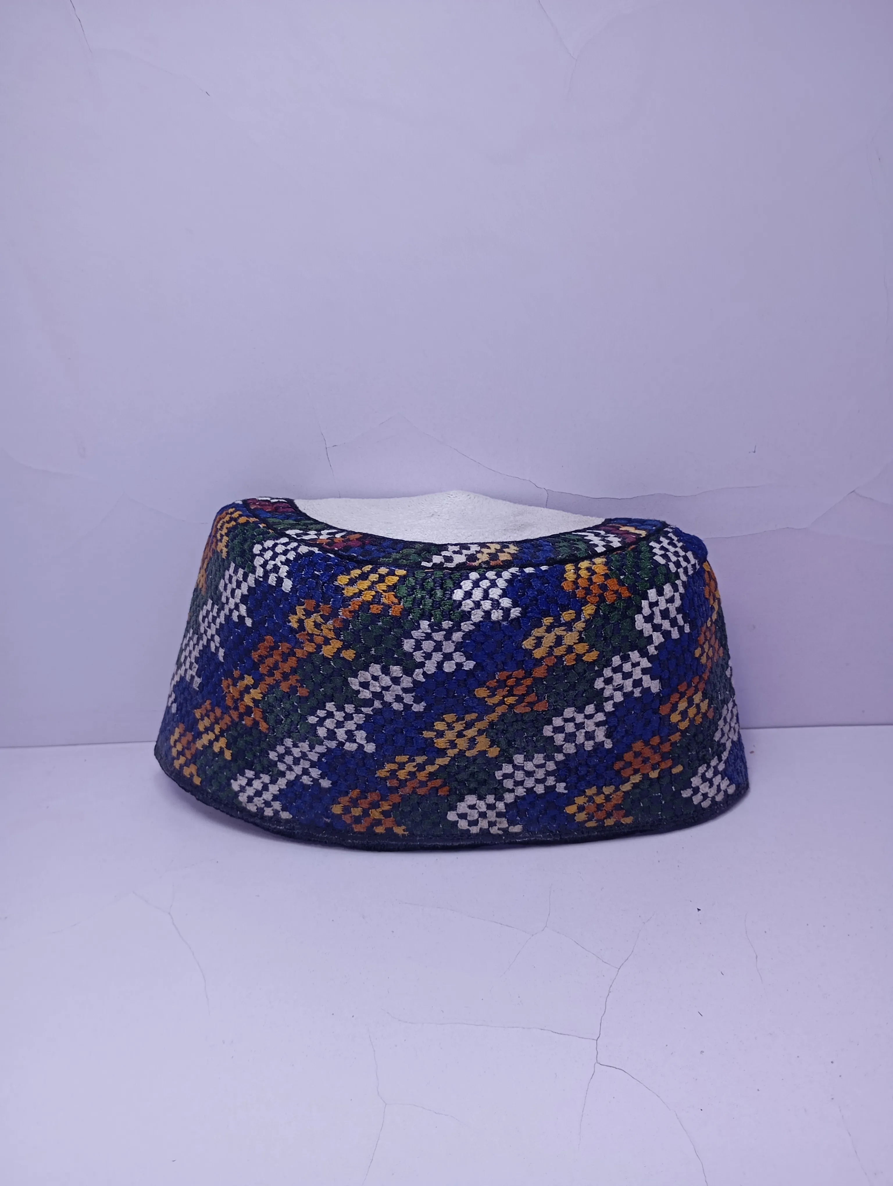 Original Handwoven Hausa Fulani Zawa Cap – Bangol Kindei Bama Style | Men’s Knitted Maiduguri Cap Sizeof 24 