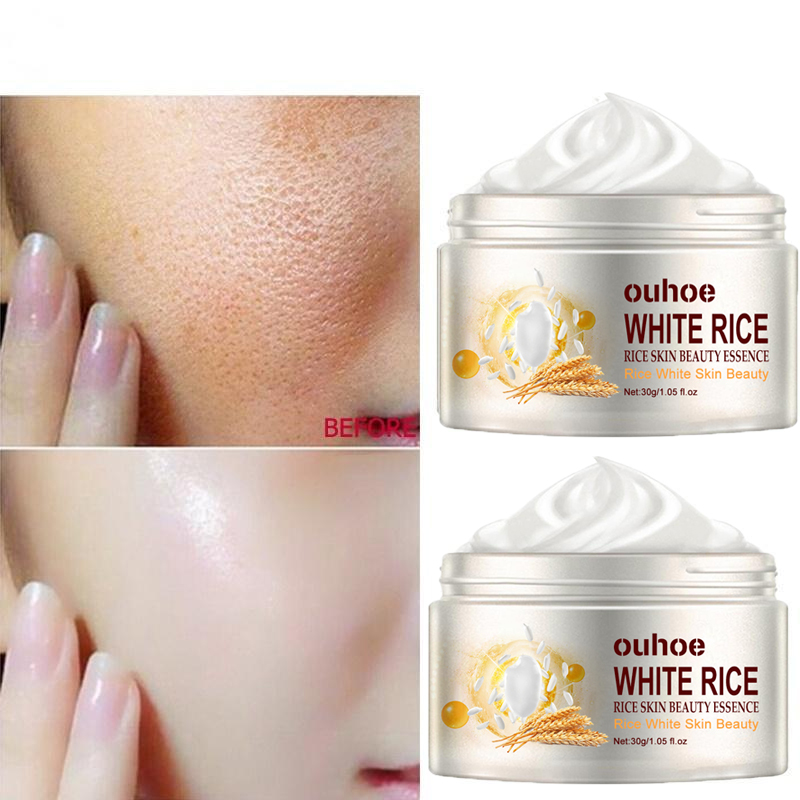 White Rice Whitening Face Cream Anti Aging Fades Fine Lines Melanin Pigment Remover Wrinkles Moisturizing Brightening Skin Care