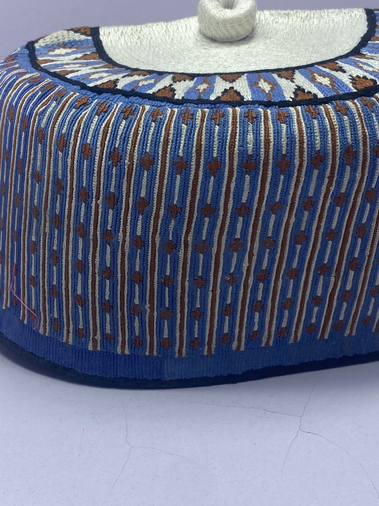 Blue Striped Kufi Hat