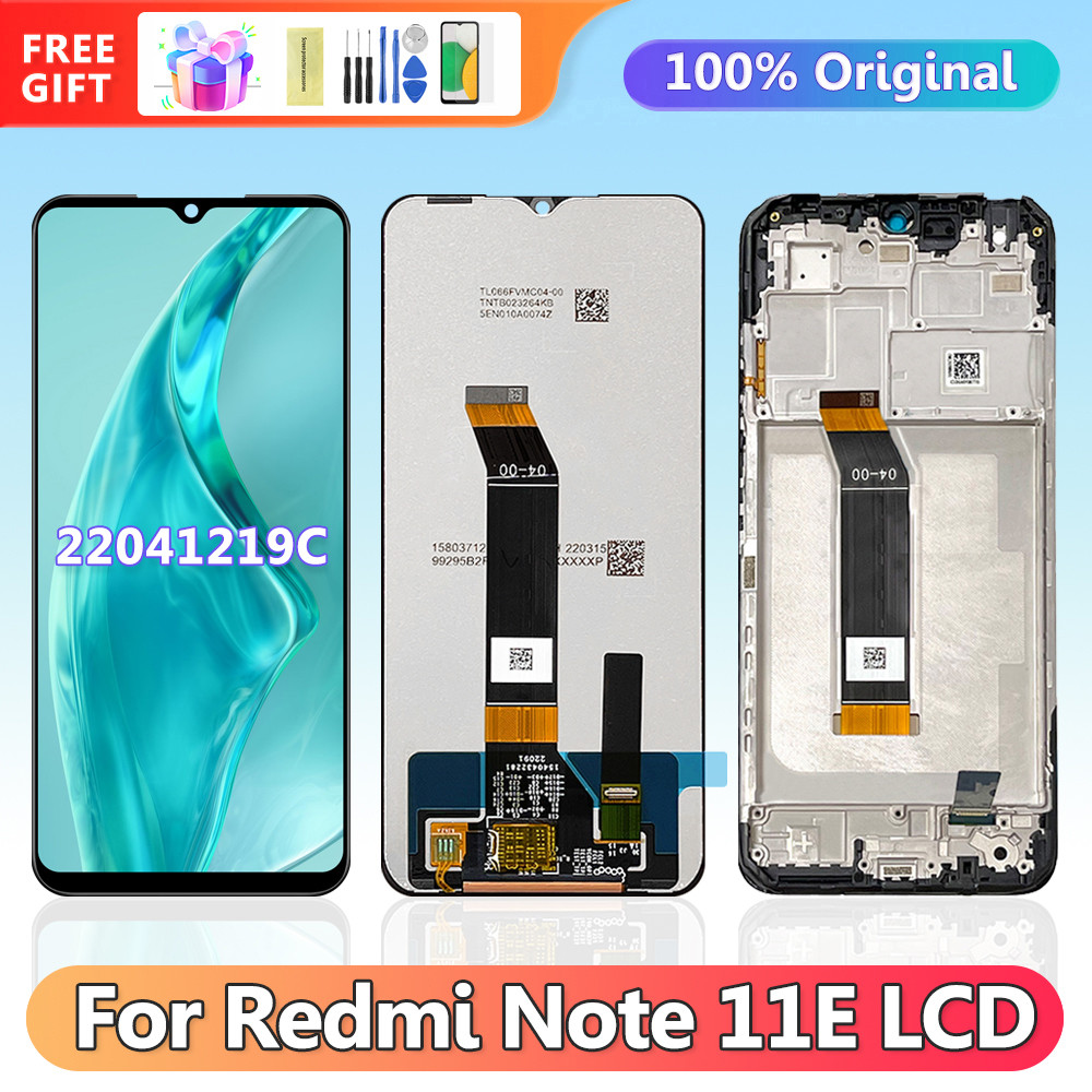 6.58" Screen for Xiaomi Redmi Note 11E Lcd Display Digital Touch Screen with Frame Parts for Redmi Note 11 E Note11 E 22041219C