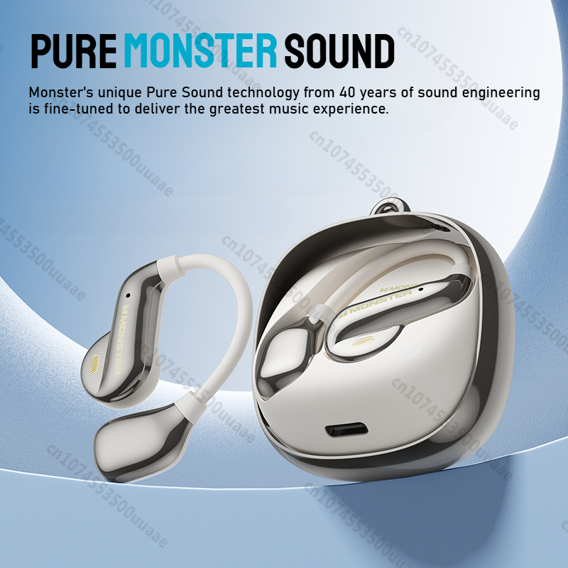 Monster Open Ear AC390 Air Conduction Earphones 360° Stereo Bluetooth 6.0 Headphones DNC Call Noise Canceling Sports Headset