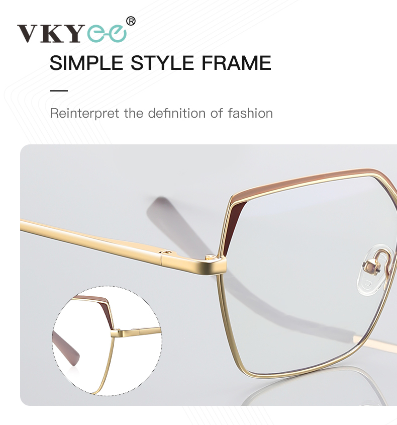 VICKY Geometric Square Fashion Large Framed Glasses Women's Reading Glasses Anti-Blue Light Customised Prescription Available
