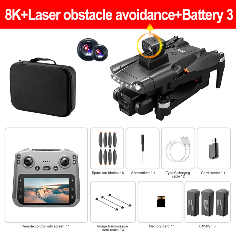 Xiaomi V198MAX GPS Drone 8K Professional Camera Aerial FPV Brush Laser Obstacle with Large Screen Remote Control Folding Dron