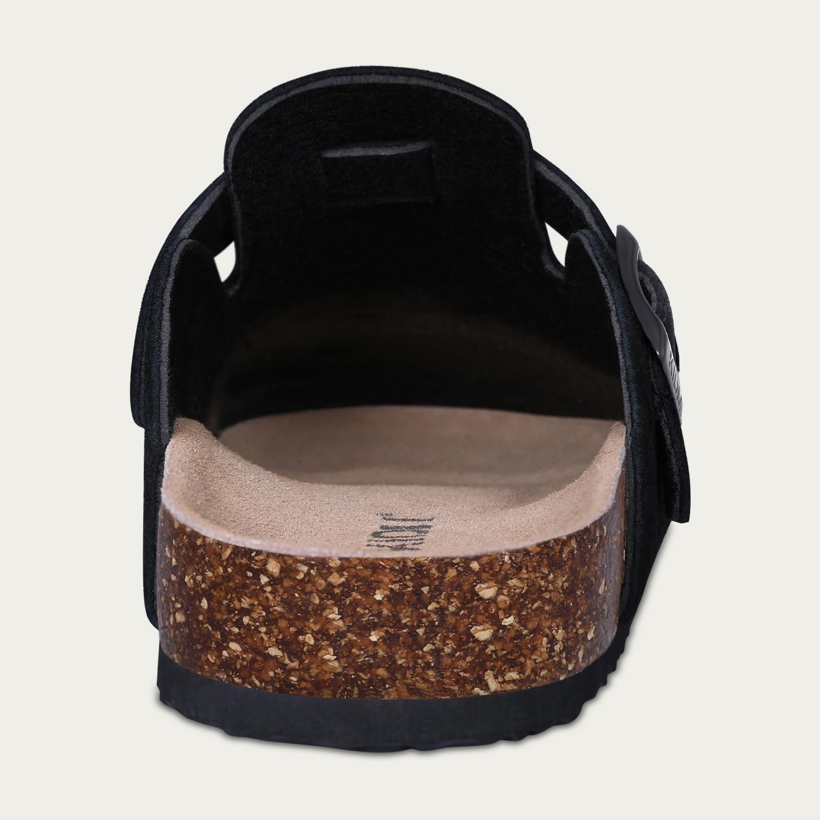 Evshine Men's Cork Footbed Clogs with Arch Support Fashion Cow Suede Mules Women Leather Cork Slippers Unisex Retro Potato Shoes