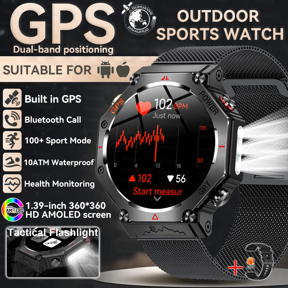 2025 NEW T-Rex 3  Outdoor Military Smart Watch 10ATM Waterproof Bulit-in GPS Compass Altimeter Barometric HD Call Smartwatch Men
