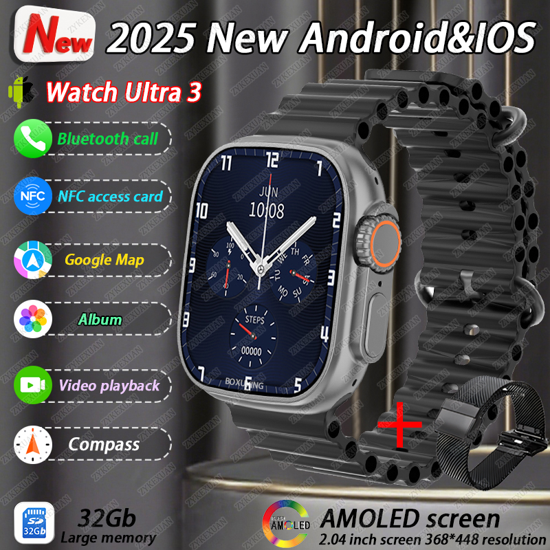 2025 New Original Watch DT Ultra 3 Pro Smart Watch Men Google map NFC GPS Tracker HD BT Call IP68 Waterproof smart watches Women