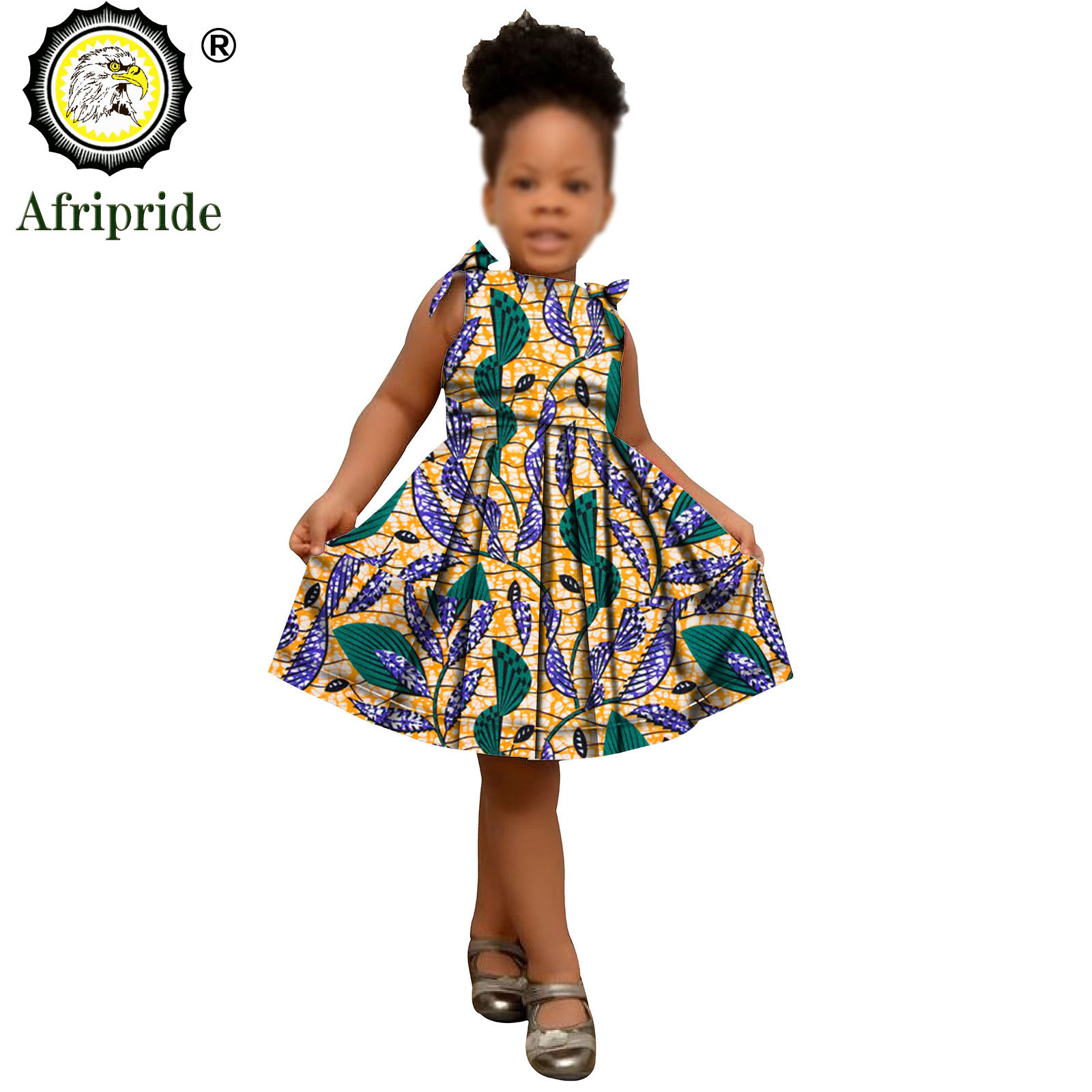 2025 African Children Clothing Kids Dashiki Ankara Print Dresses Sleeveless Lovely Mini Dress for Girl AFRIPRIDE S1940005