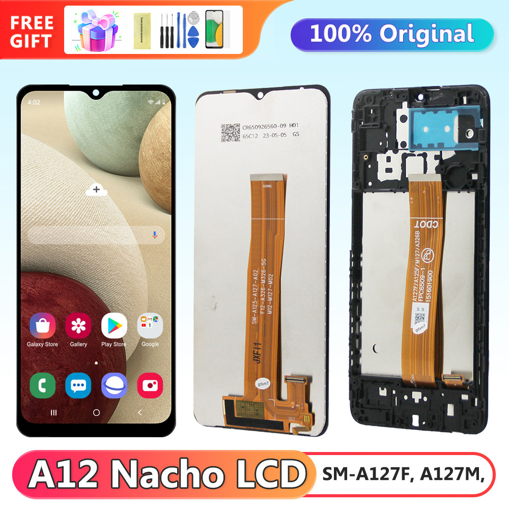 Screen for Samsung Galaxy A12 Nacho A127 A127F A127F/DS Lcd Display Digital Touch Screen with Frame for Samsung A12S Replacement