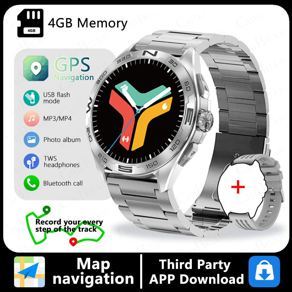 2025 For HUAWEI Smartwatch Men GPS Map Navigation 4G Memory HD Call Recording AMOLED Screen Chatgpt Sports Waterproof SmartWatch